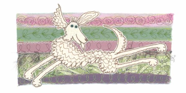 laughing dog card 8 x 4