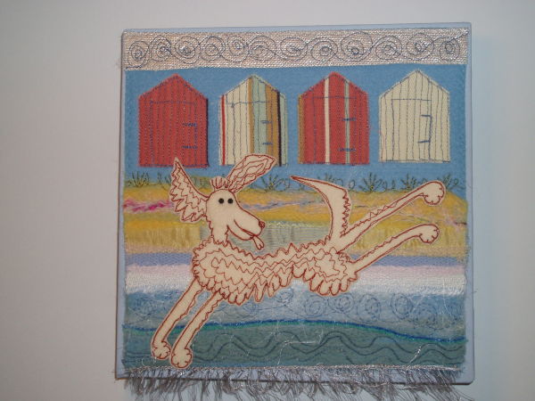 laughing dog leaping