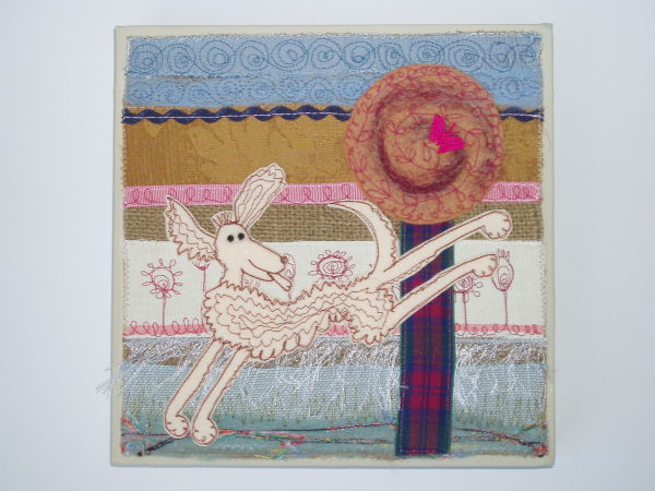 laughing dog leaping