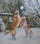 Snow Dogs. Pastel.