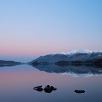 Skiddaw in snow from Derwentwater