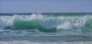 Emerald Breaker. seascape oil on panel 12x24