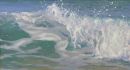 Spilling Breaker Seascape, Oil on Panel 10x18 inch 